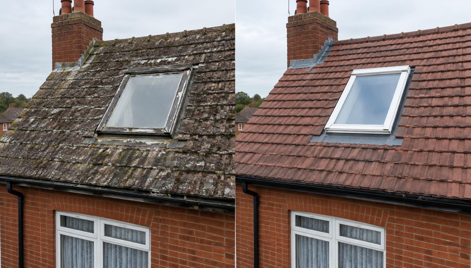 Before and after: Old roof window replaced